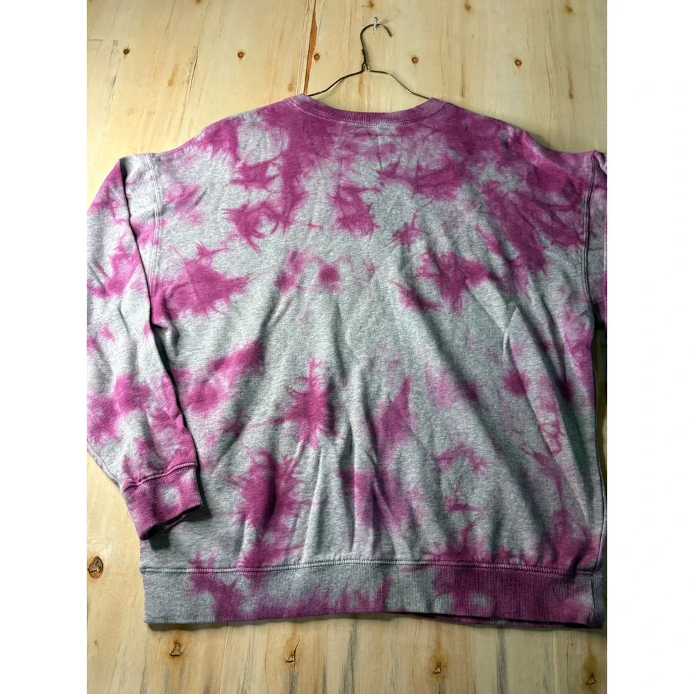 Wild Fable Purple Tie Dye Crewneck Sweatshirt Gray Oversized Pullover Medium